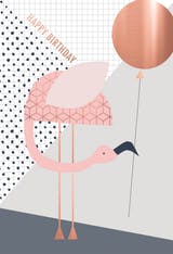 Flamingo-go - Happy Birthday Card